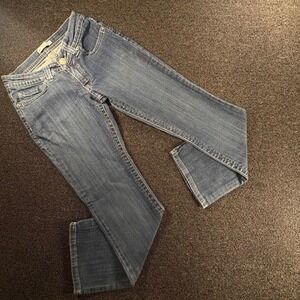 Lee Slender Secret Jeans Womens 6P Low Rise Boot Rose Embroidered Pockets